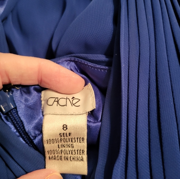 Cache Elegant Blue Halter Dress Size 8, EUC - Picture 5 of 6